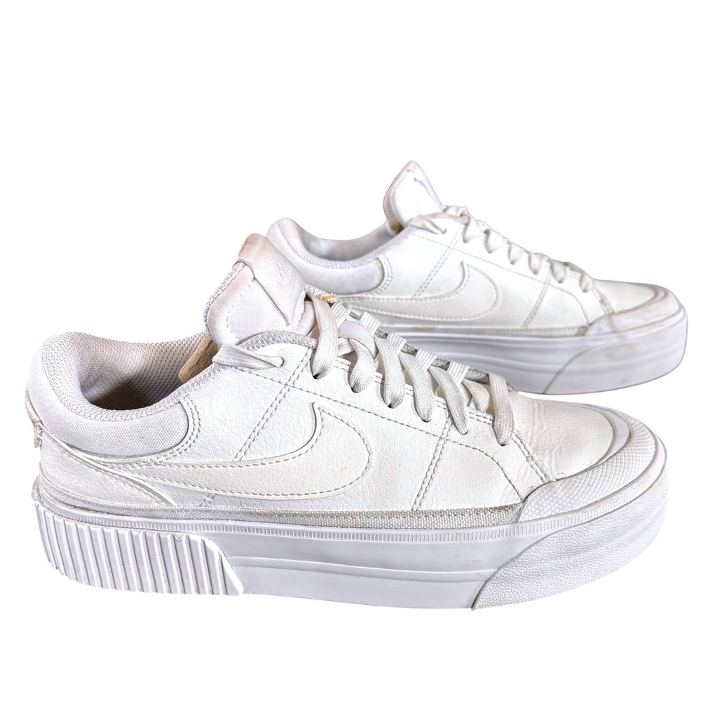 Nike Court Legacy Lift Triple White Women's Sz 6.5 DM7590-101